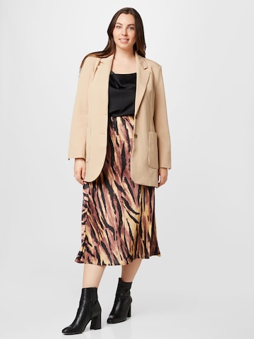 PIECES Curve Skirt in Brown