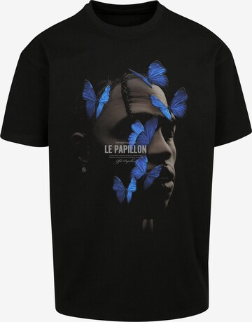MT Upscale T-Shirt 'Le Pappilon' in Schwarz: predná strana