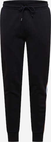 BOSS Black Tapered Pants in Black: front