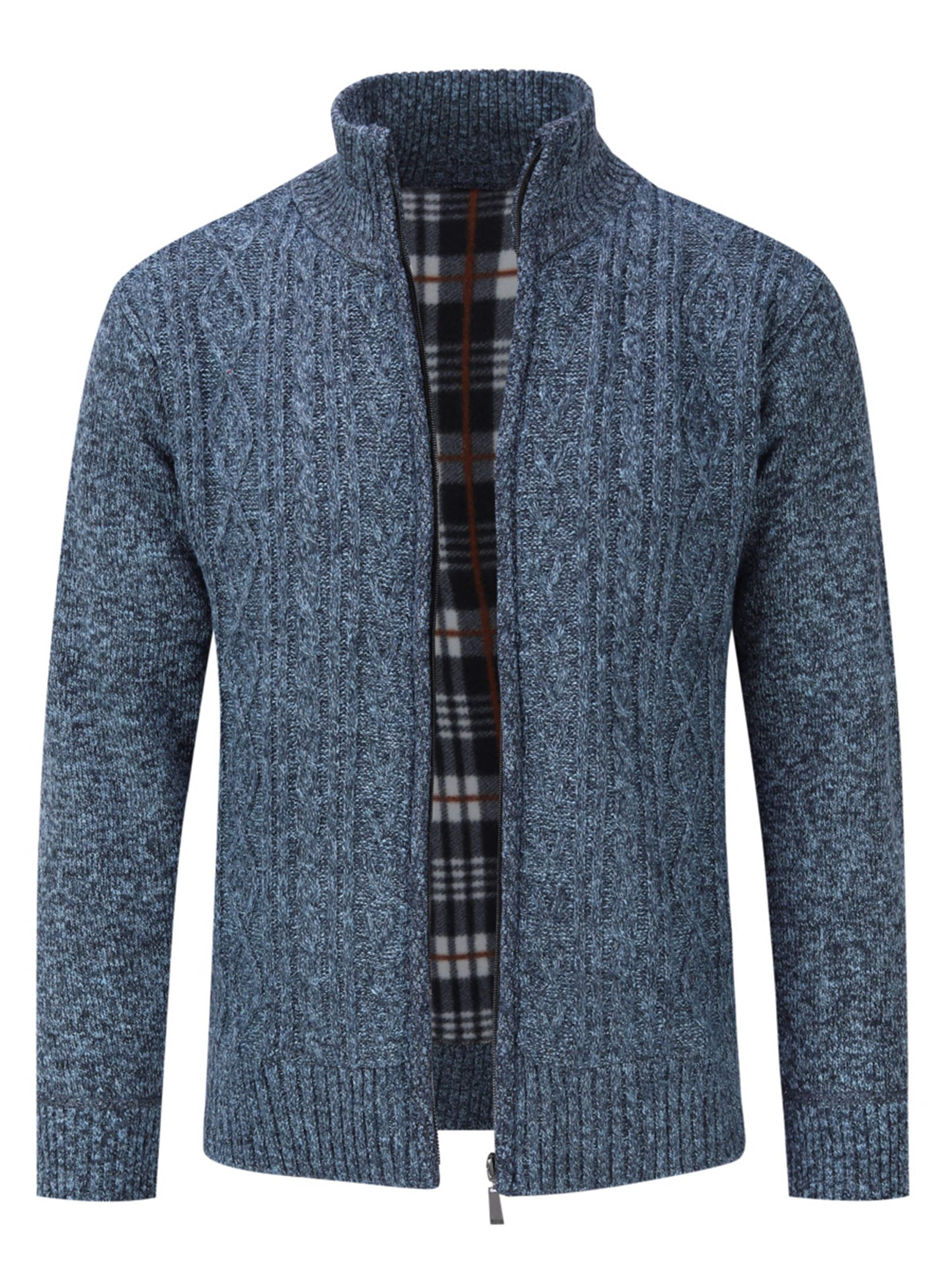YOUTHUP Strickjacke 'Wertigkeit'‌‌ in Blau: Vorderseite