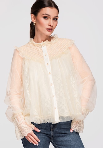 Ombre Blouse in Beige: front