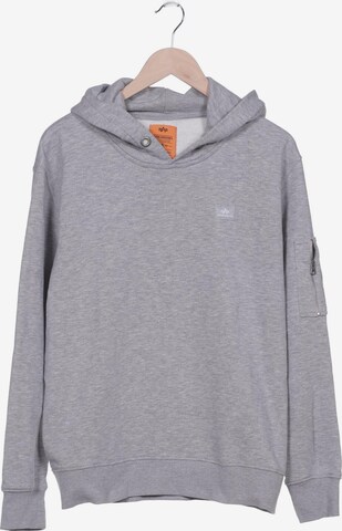 ALPHA INDUSTRIES Sweatshirt & Zip-Up Hoodie in L in Grey: front