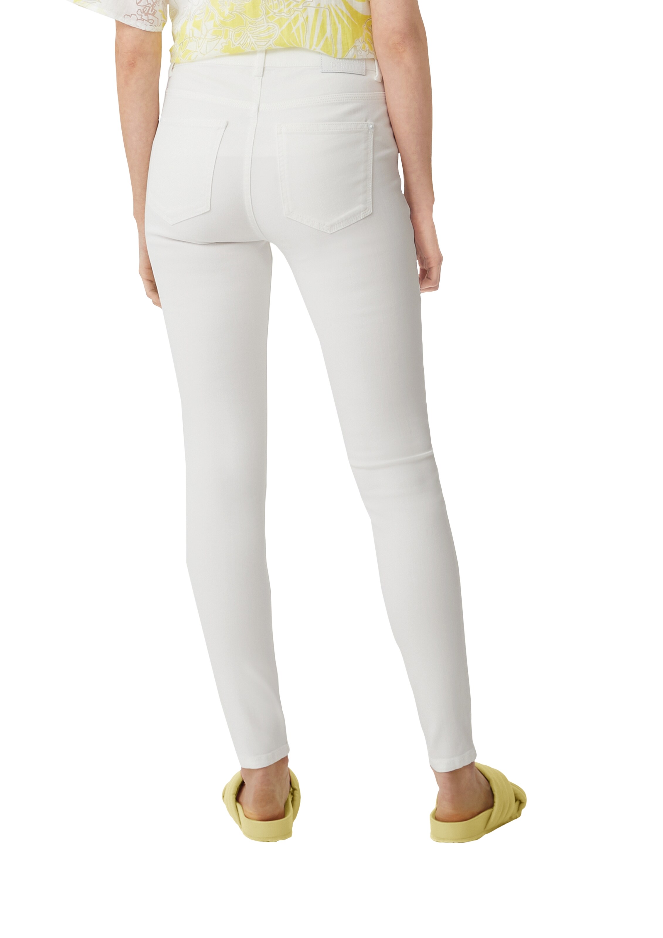 comma casual identity Skinny Broek in Wit: terug