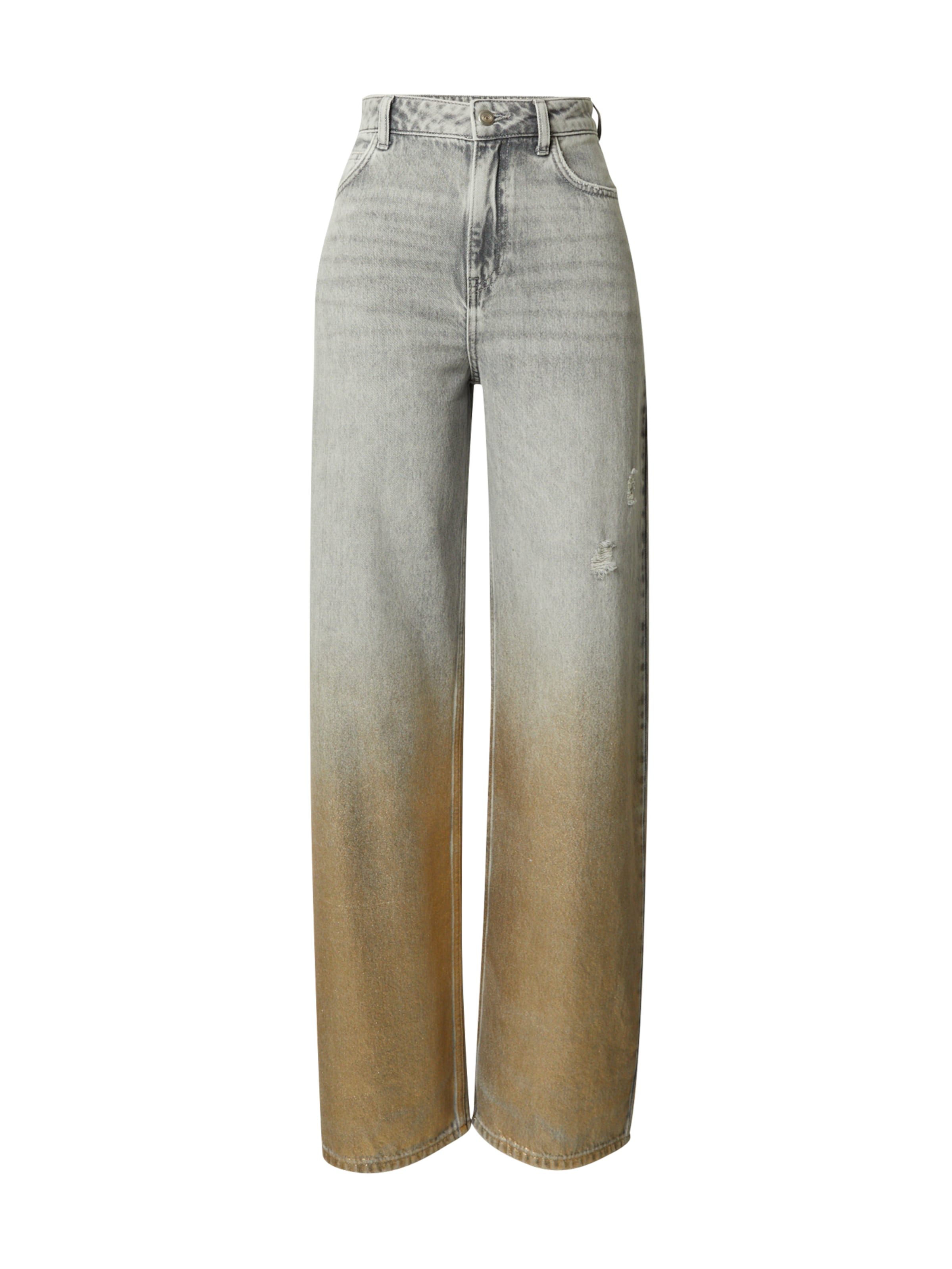 OUT OF ORBIT Jeans 'Jill' i grey denim / oliven, Produktvisning