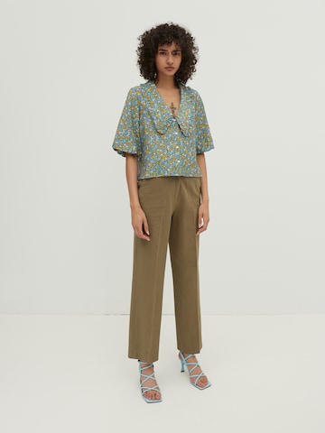 EDITED Regular Pleated Pants 'Leona' in Green