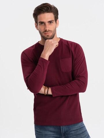 Ombre Shirt 'OM-LSCL-0109' in Rood: voorkant