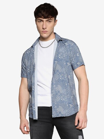 Campus Sutra Regular fit Button Up Shirt 'Adriel' in Blue: front