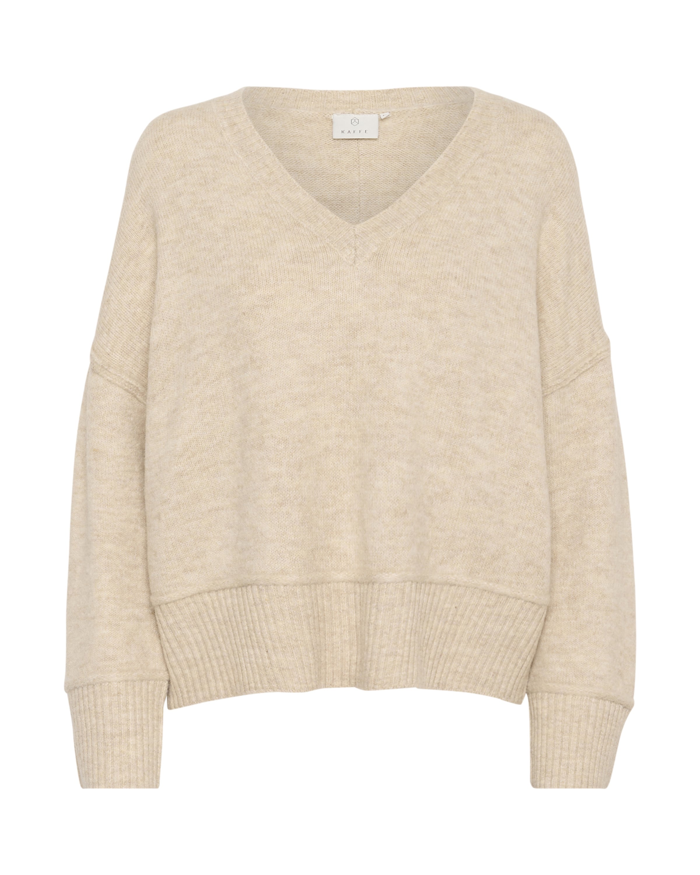 Pull-over Kaffe en beige : devant