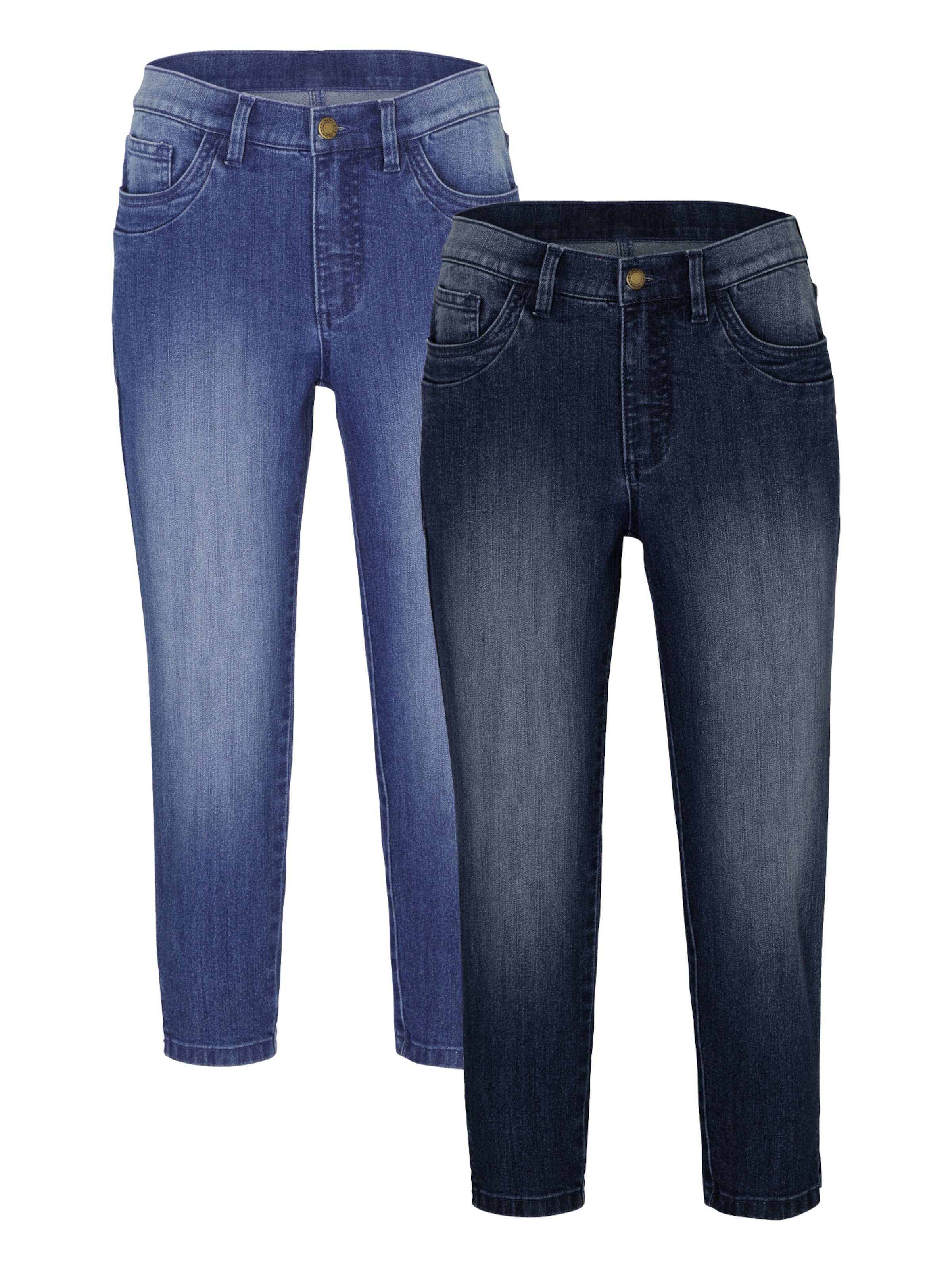 bonprix Slimfit Jeans in Blauw: voorkant