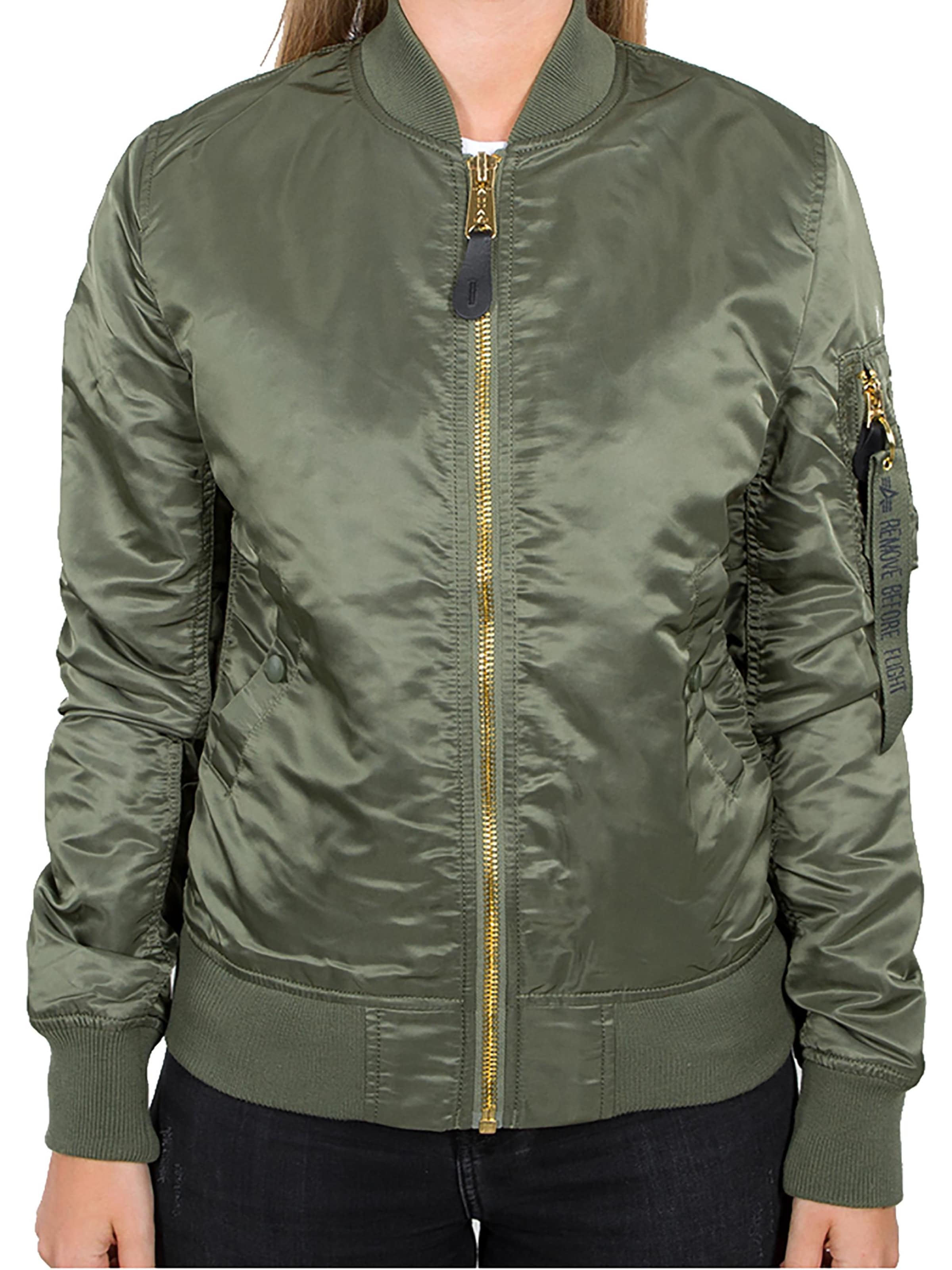 ALPHA INDUSTRIES Between-Season Jacket 'MA-1 VF LW' in Green: front