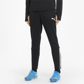 Slimfit Pantaloni sportivi 'TeamLiga' di PUMA in nero: frontale