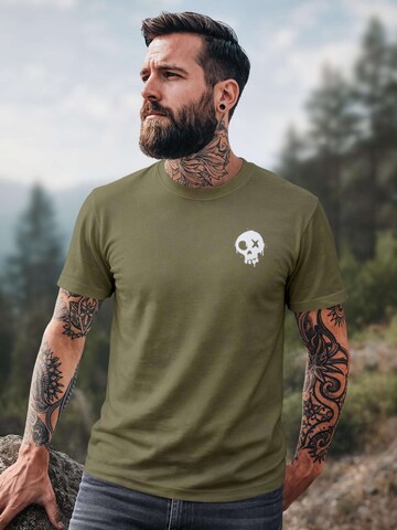 Neverless Shirt 'Skull' in Green
