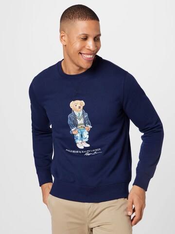 Sweat-shirt Polo Ralph Lauren en bleu : devant