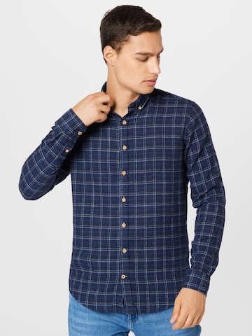 Kronstadt - Ajuste regular Camisa 'Dean' en azul: frente