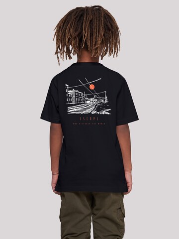 T-Shirt 'Escape Discover the World Town Train Station' F4NT4STIC en noir