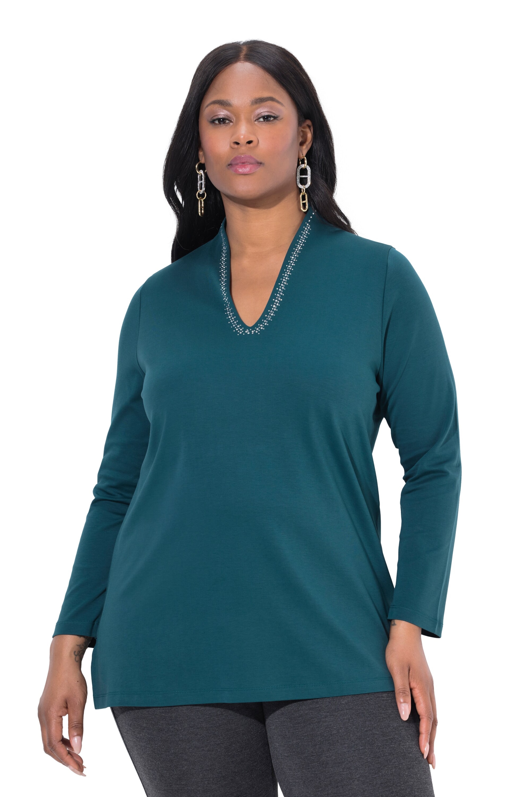 Ulla Popken Shirt in Blauw: voorkant