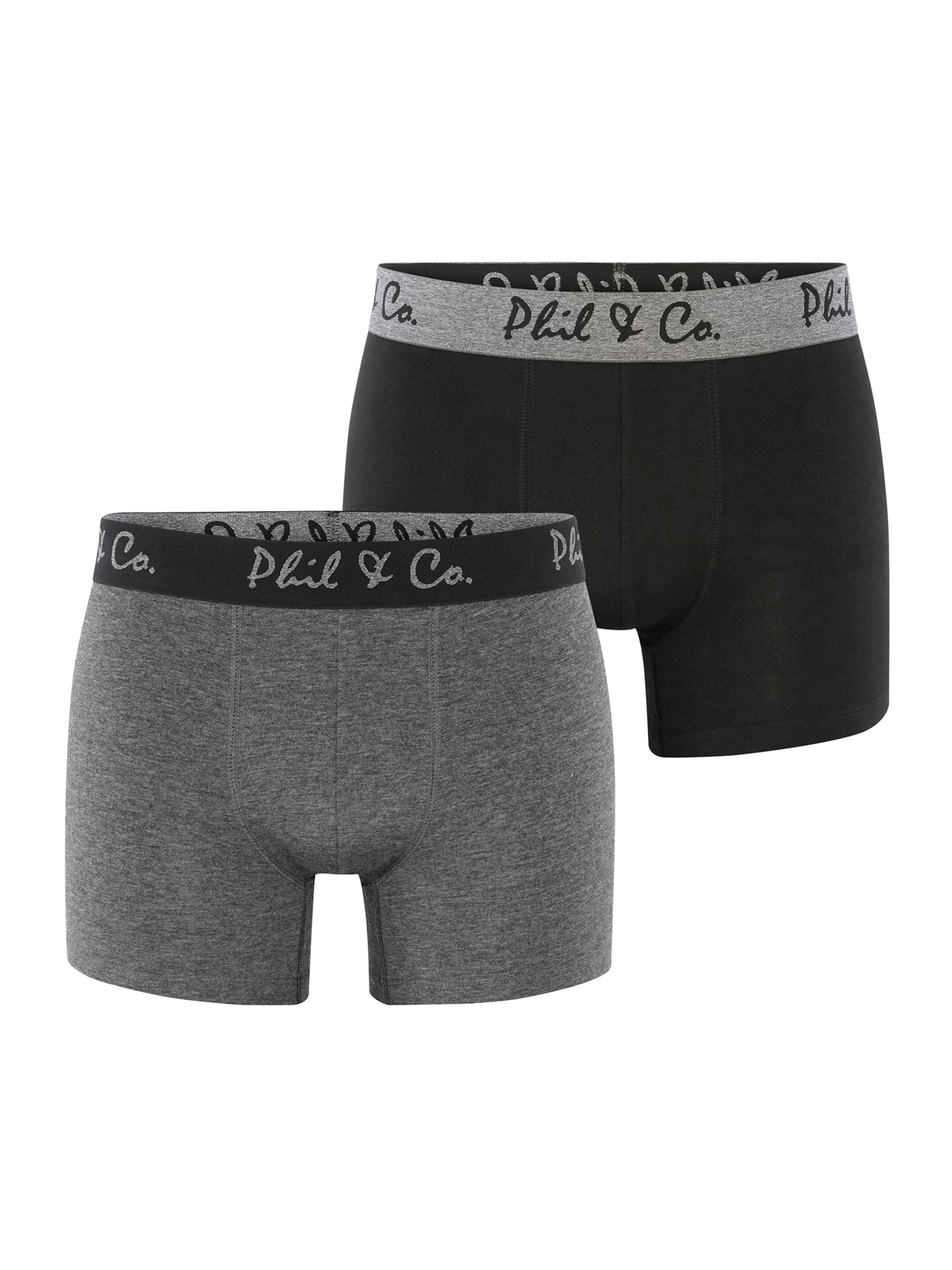 Boxers ' 2-Pack Jersey ' Phil & Co. Berlin en gris : devant