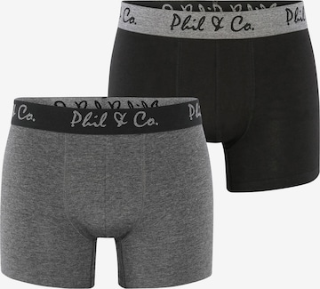 Phil & Co. Berlin Retroshorts ' 2-Pack Jersey ' in Grau: predná strana