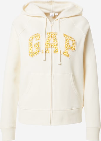 GAP - Sudadera con cremallera en beige: frente