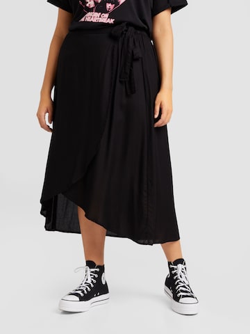 PIECES Curve Skirt 'TALA' in Black: front