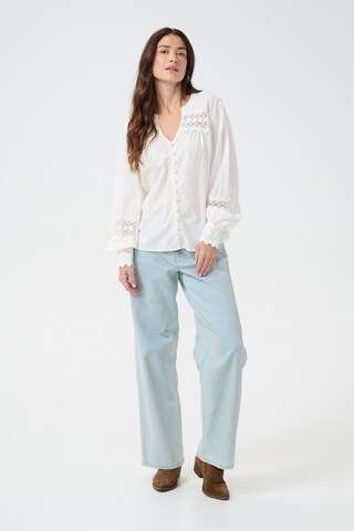Cream Shirt 'Elfa' in Wit