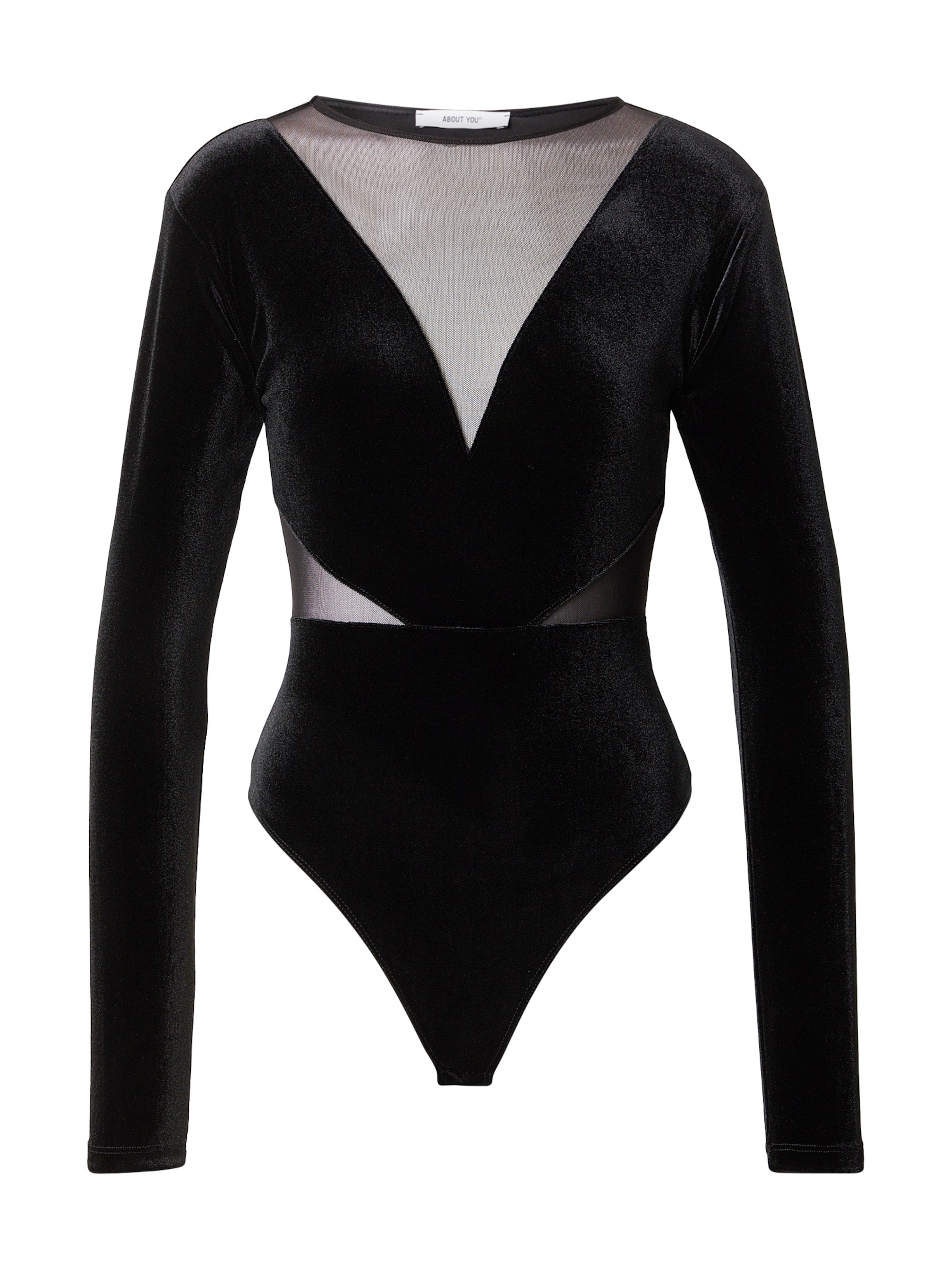 ABOUT YOU Риза боди 'Joaline' в черно: отпред