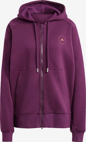 ADIDAS BY STELLA MCCARTNEY Athletic Zip-Up Hoodie in Purple: front