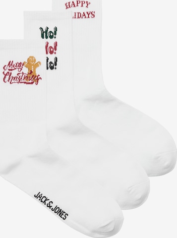 Șosete 'JACXMAS' de la JACK & JONES pe alb: față