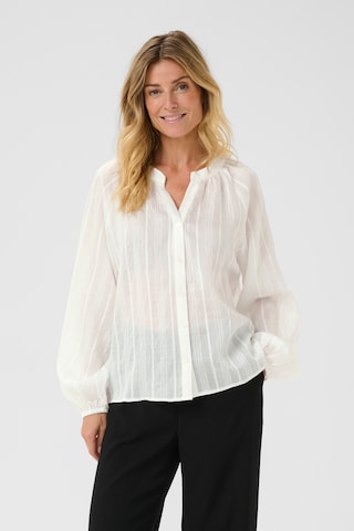 Cream Shirt in White: front