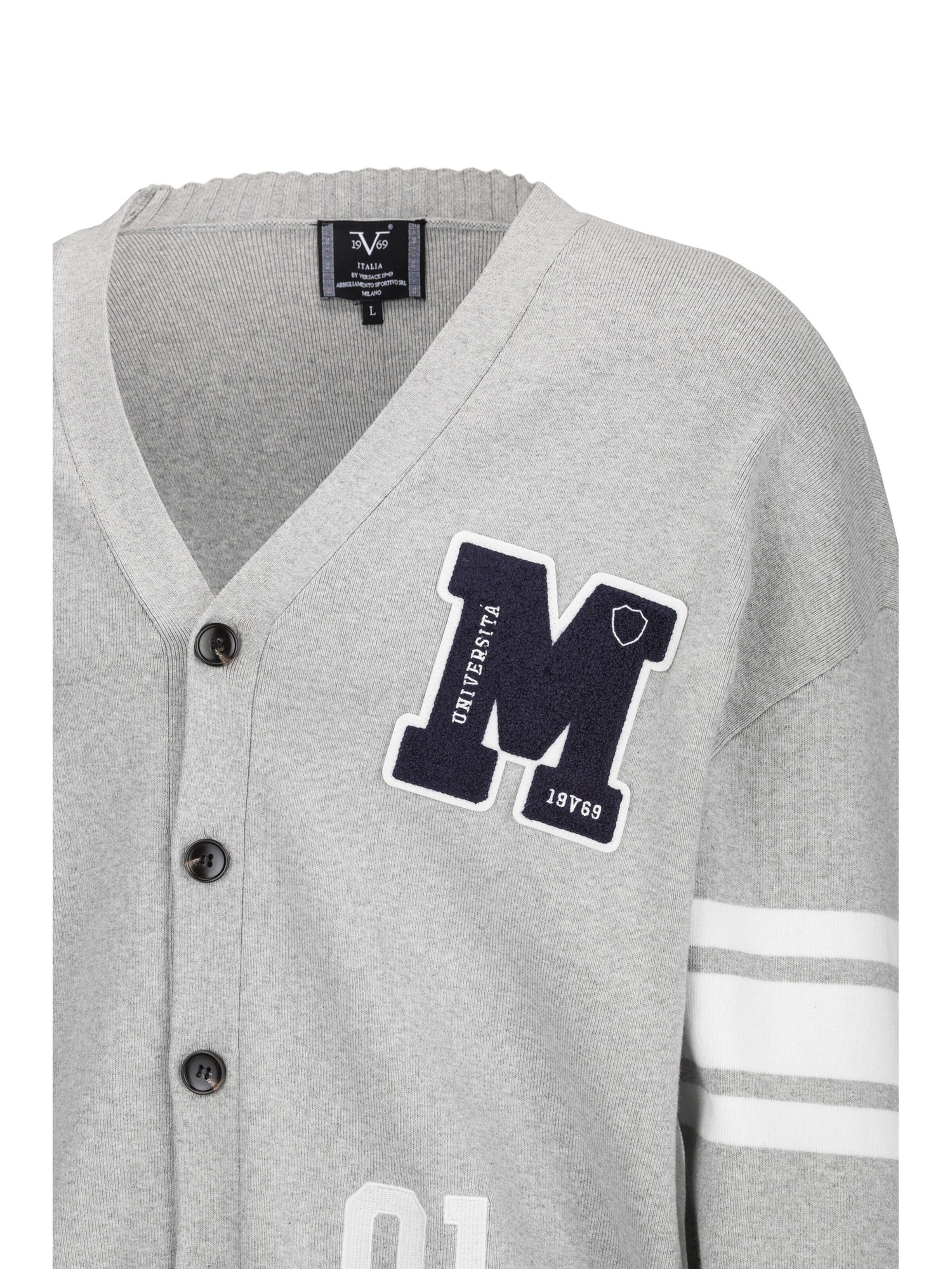 19V69 ITALIA Вязаная кофта 'ALDO' в Серый