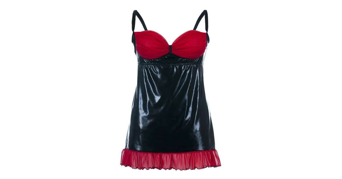 Andalea Negligée 'Wetlook-Chemise' in Schwarz | ABOUT YOU