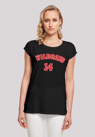 F4NT4STIC Shirt 'Disney High School Musical Wildcats 14' in Zwart: voorkant