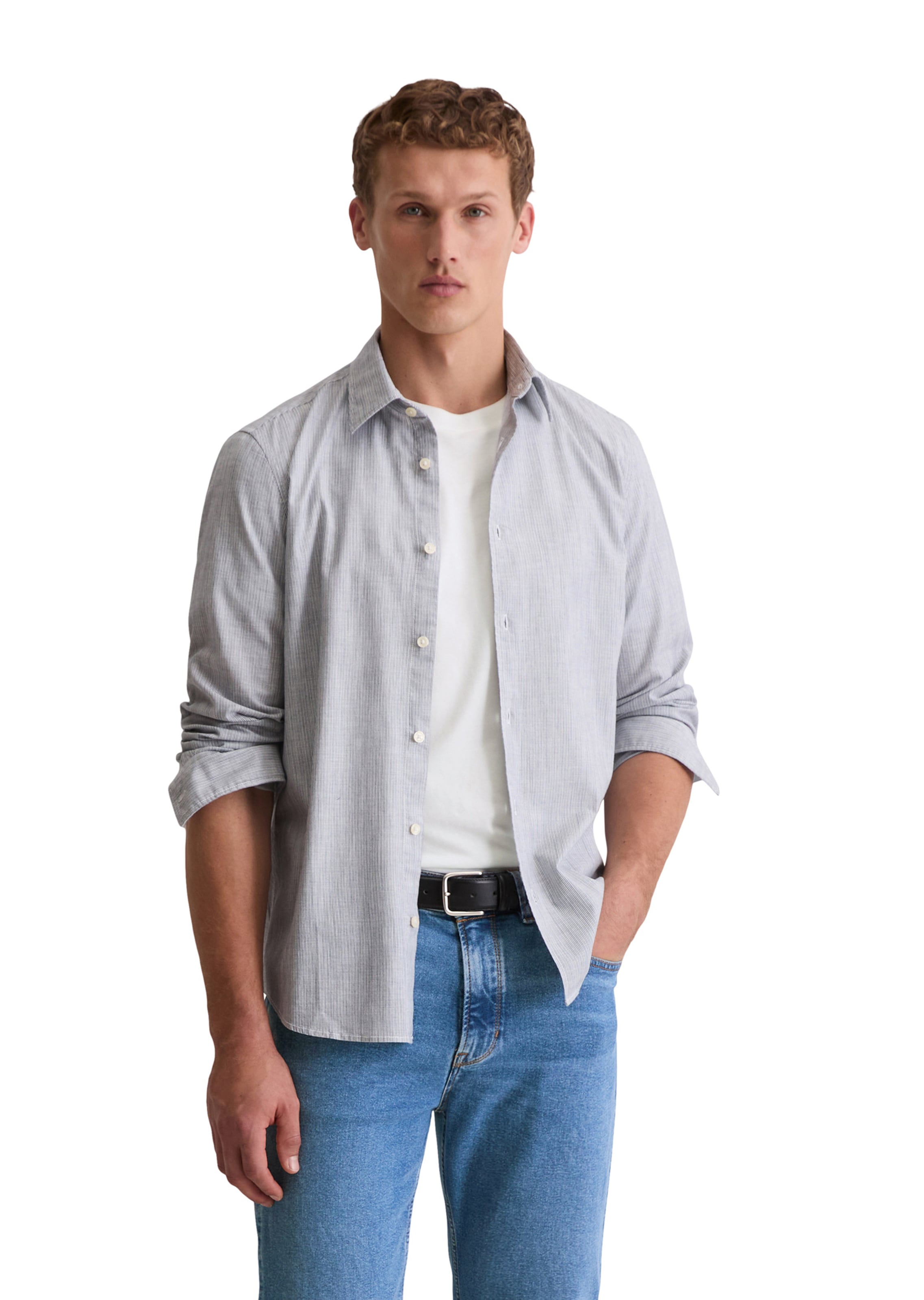 Marc O'Polo Regular fit Overhemd in Blauw: voorkant