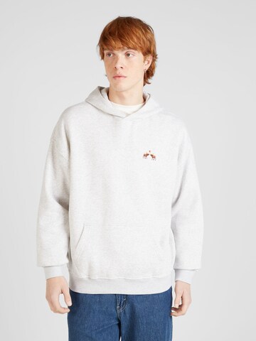 Abercrombie & FitchSweater majica 'FESTIVE' - siva boja: prednji dio