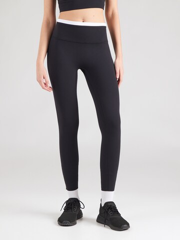 Skinny Pantalon de sport Abercrombie & Fitch en noir : devant