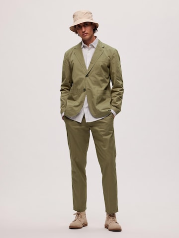 SELECTED HOMME Regular Pleat-front trousers 'LOIK' in Green