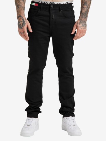 Carlo Colucci Regular Jeans in Zwart: voorkant