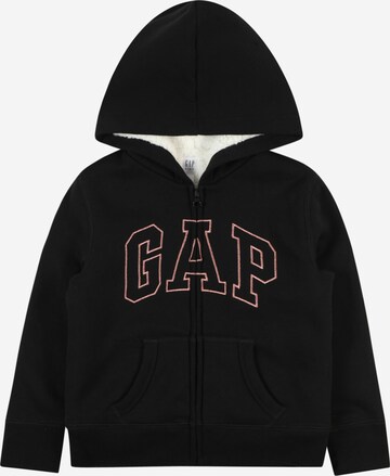 GAP - Sudadera con cremallera en negro: frente