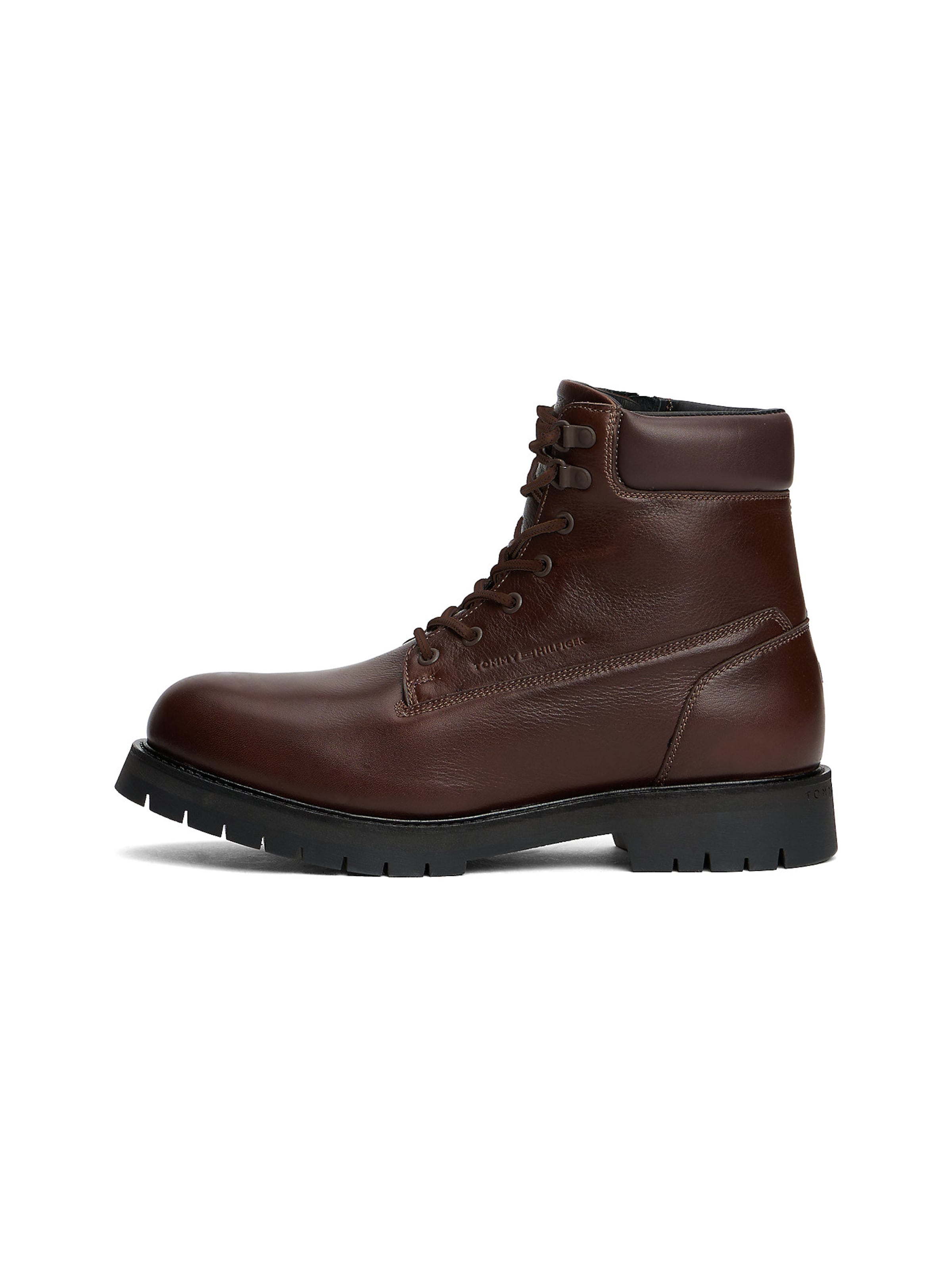 Bottines à lacets TOMMY HILFIGER en marron : devant