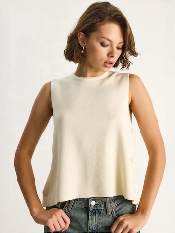 Bianco Lucci - Top de malha em bege: frente