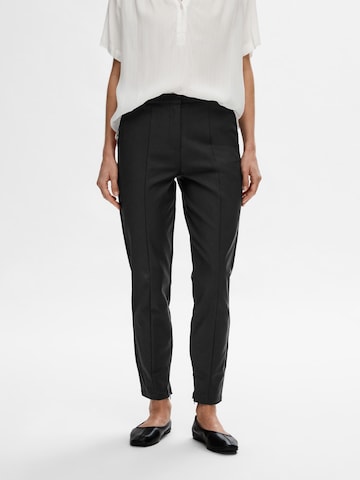 Coupe slim Pantalon SELECTED FEMME en noir : devant