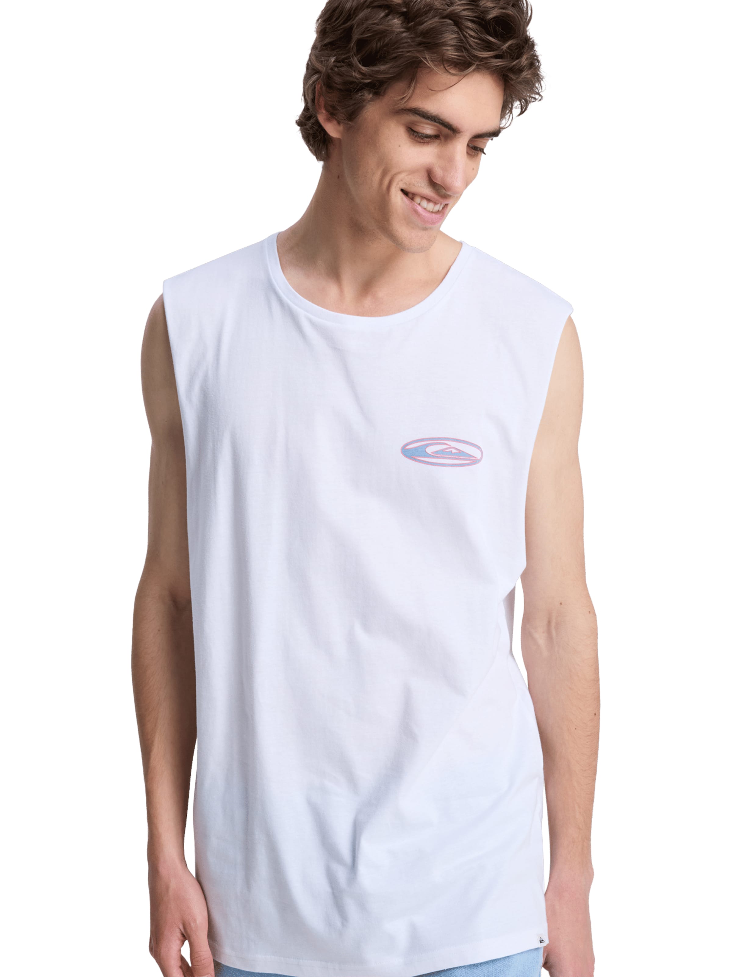 QUIKSILVER Toiminnallinen paita 'EV Quikglobe Muscle' värissä valkoinen: etupuoli