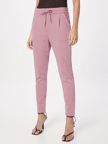 VERO MODA Tapered Bukser med lægfolder 'Eva' i pink: forside