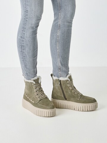 Tamaris Schnürstiefelette in Grün