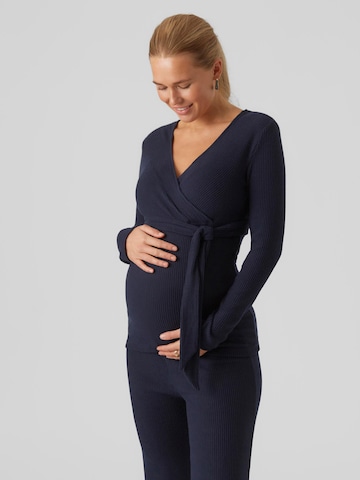 MAMALICIOUS Blouse 'Annette Tess' in Blue: front