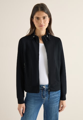 CECIL Zip-Up Hoodie in Black: front