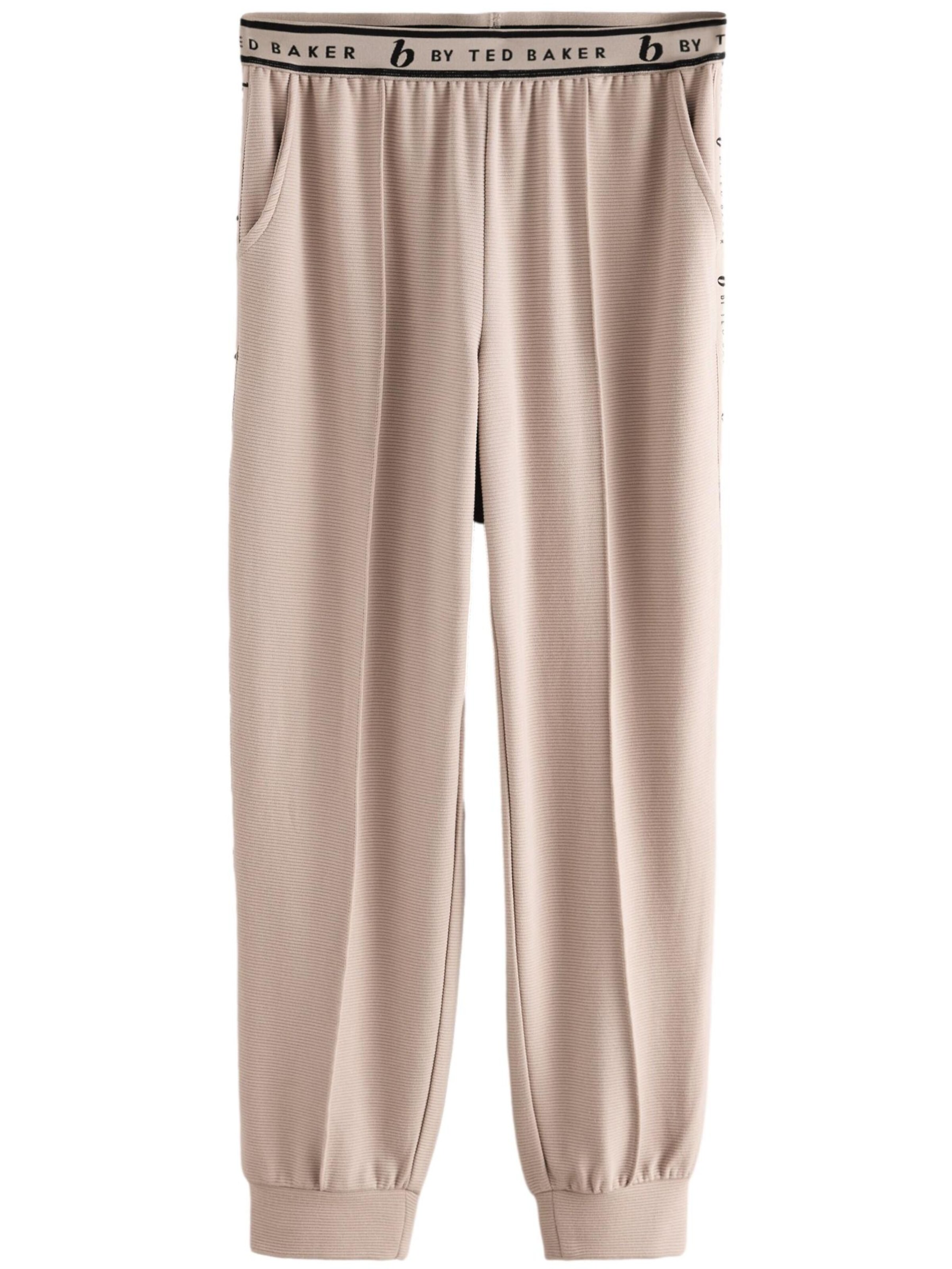 B by Ted Baker Tapered Trousers with creases in Beige: front