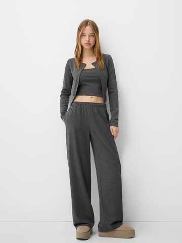 Wide Leg Pantalon Bershka en gris