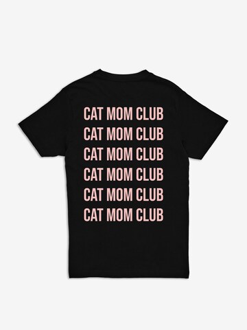 ABOUT YOU DROP Shirt 'Cat Mom Club' in Black: front