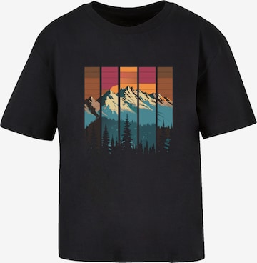 T-shirt 'Berg Sonnenuntergang Retro' F4NT4STIC en noir : devant